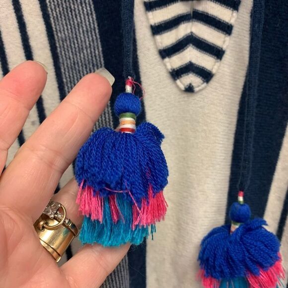 Calypso St. Barth Cashmere Striped Tassel Tunic Sweater sz 1X - Picture 2 of 5